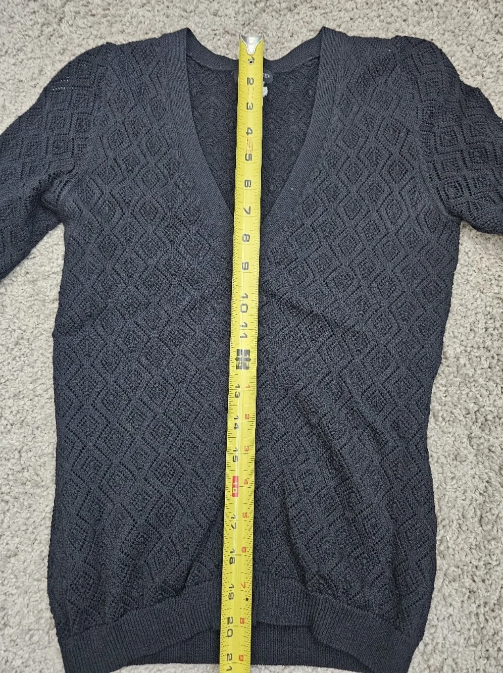 J.CREW Womens Black V-Neck Button Front Lightweight Knit Cardigan XS